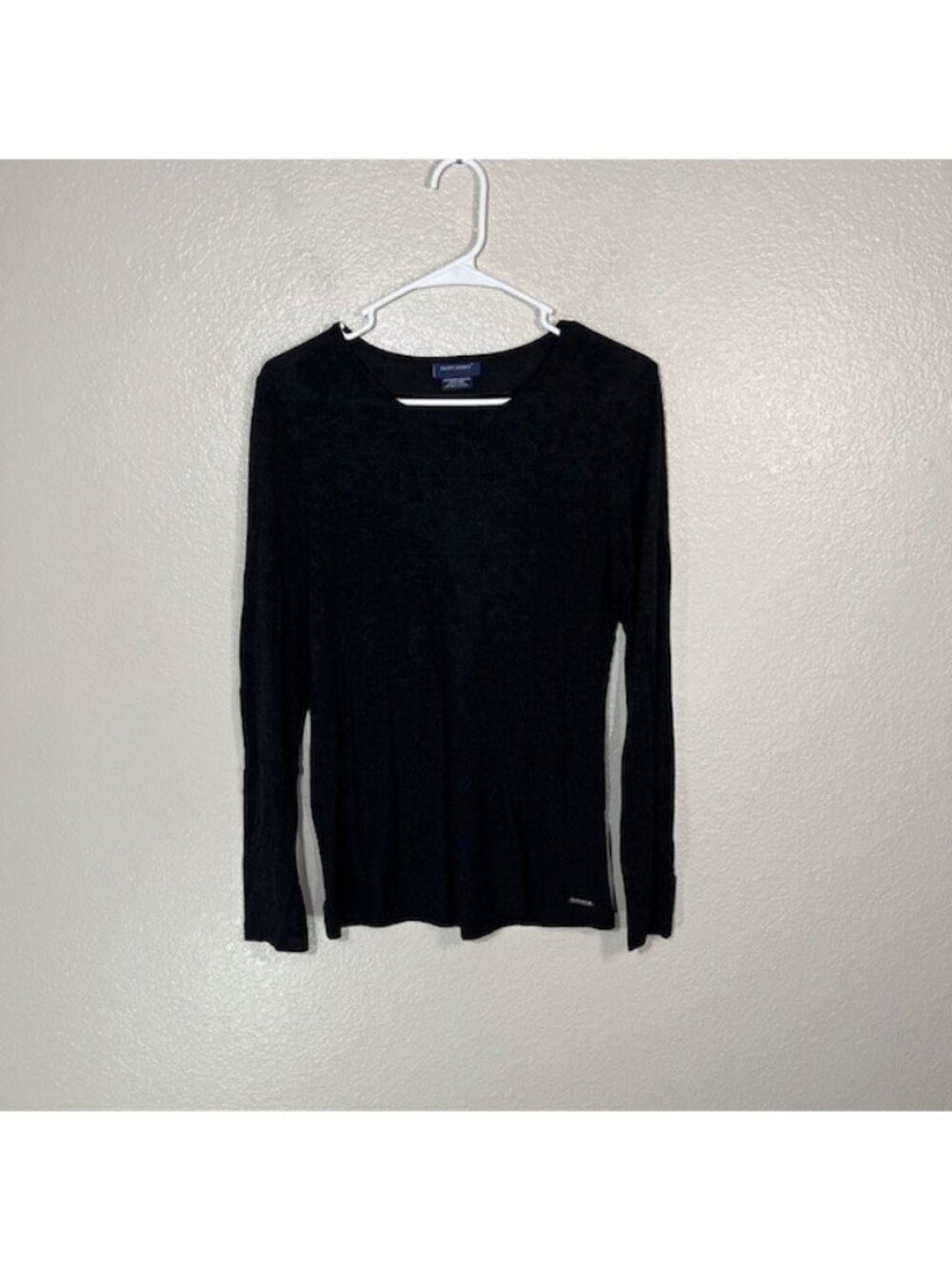 Saint James Top Womens 8 Dark Gray Long Sleeve Shirt Viscose Wool